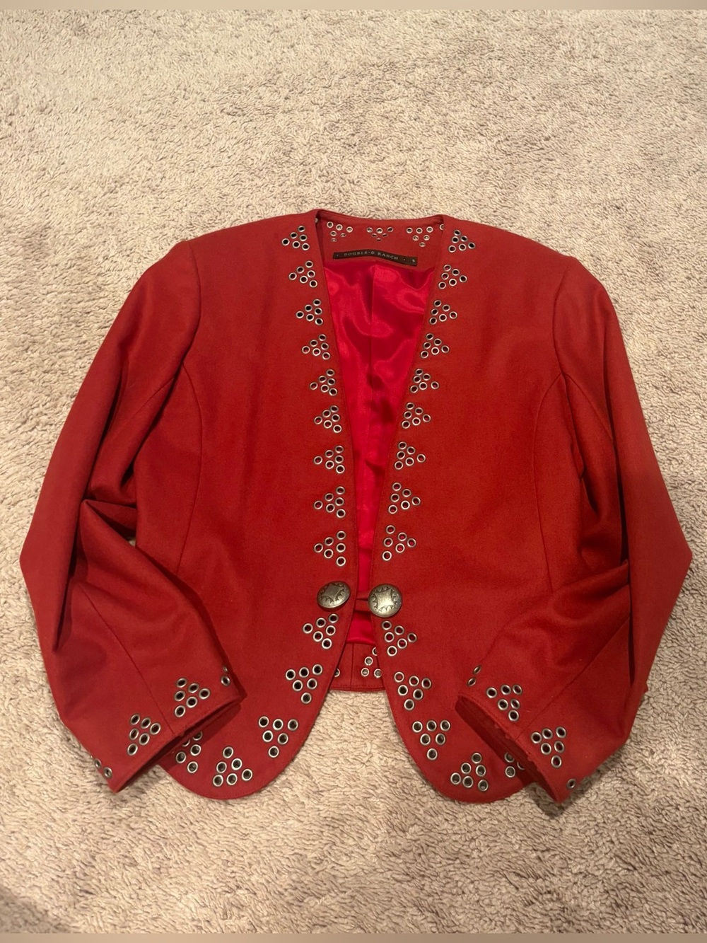 Double D Ranch Red Eyelet-Trim Women's Blazer Jacket
